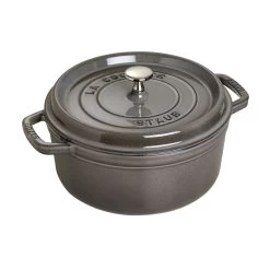 Staub Cocotte 26 Cm, Rond(e), Gris Graphite, Fonte