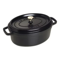 Staub Cocotte 29 Cm, Ovale, Noir, Fonte