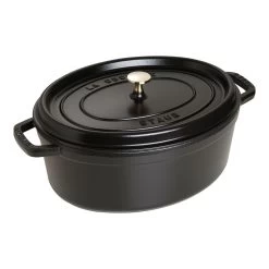 Staub Cocotte 33 Cm, Ovale, Noir, Fonte