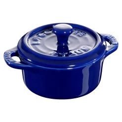 Staub Mini Cocotte 10 Cm, Rond(e), Bleu Intense, Céramique