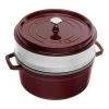 Staub Cocotte Avec Panier Vapeur 26 Cm, Rond(e), Grenadine, Fonte