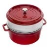 Staub Cocotte Avec Panier Vapeur 26 Cm, Rond(e), Cerise, Fonte