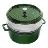 Staub Cocotte Avec Panier Vapeur 26 Cm, Rond(e), Basilic, Fonte