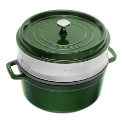 Staub Cocotte Avec Panier Vapeur 26 Cm, Rond(e), Basilic, Fonte