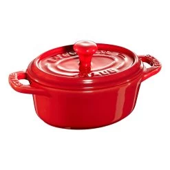 Staub Mini Cocotte 10 Cm, Ovale, Cerise, Céramique