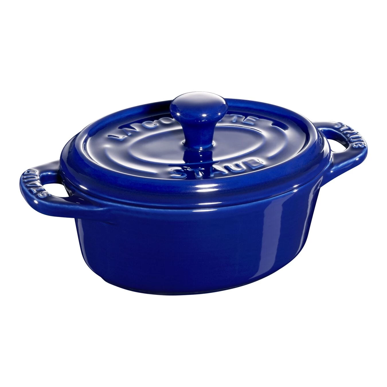Staub Mini Cocotte 10 Cm, Ovale, Bleu Intense, Céramique
