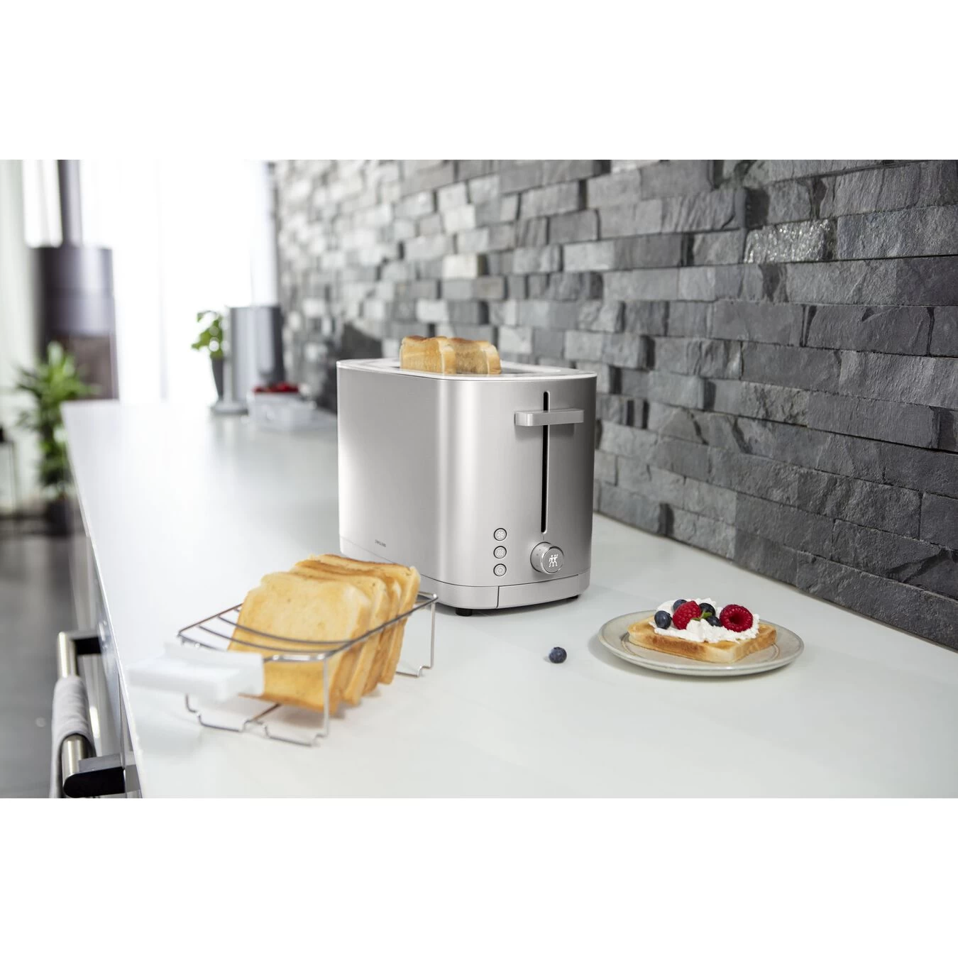 Zwilling Grille Pain Grille Permettant De Réchauffer Des Petits-pains, 2 Fentes 2 Tranches, Argent – Image 2