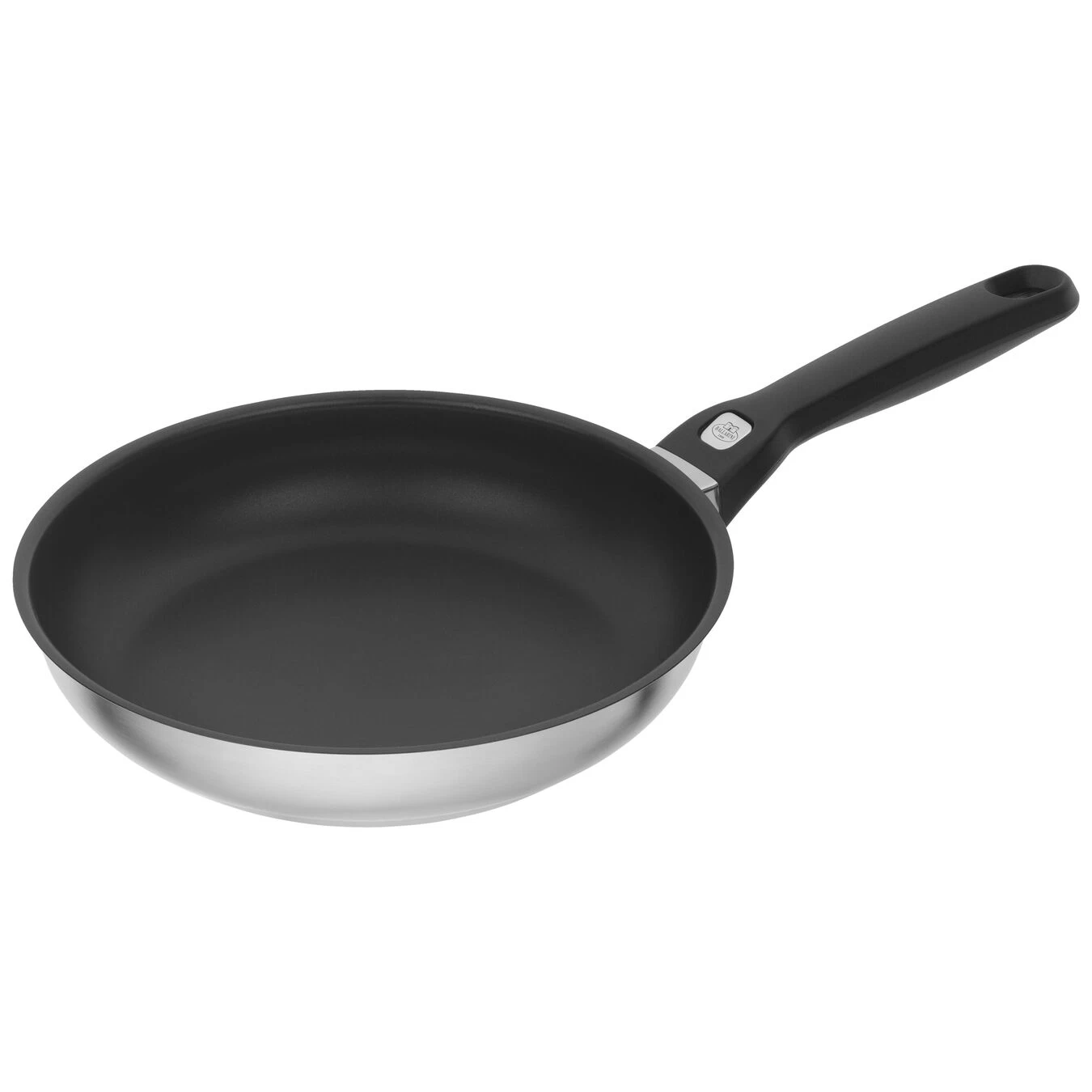 Ballarini Poêle 24 Cm, Inox 18/10, Noir Argenté
